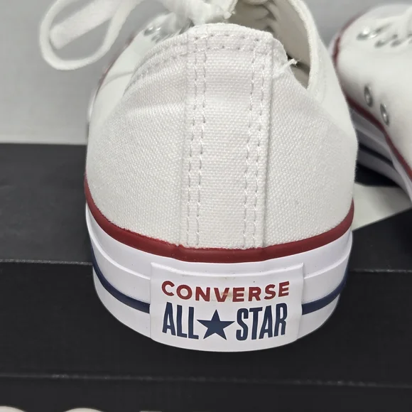 Converse Unisex Chuck Taylor All Star Low Top White Sneakers Men's 10 Women's 12 - Picture 10 of 14